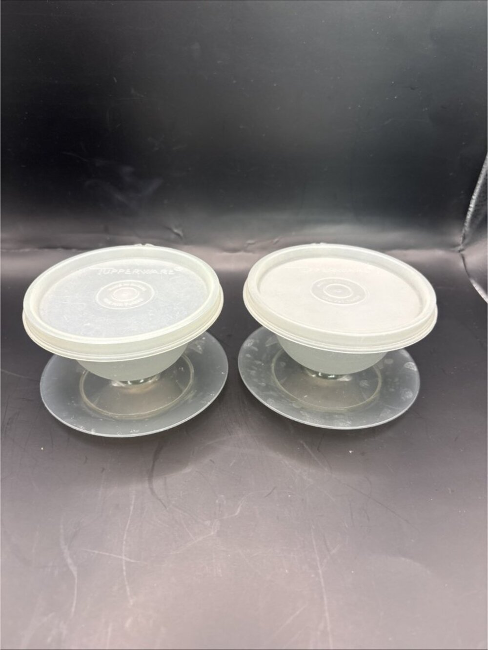 Vintage Tupperware Dessert Short Cups W/Lids Pudding Cups